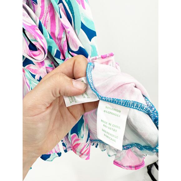 Lilly Pulitzer Liddy Romper Dress Mr Peacock Blue Dream A Little Dream XS - Picture 6 of 7